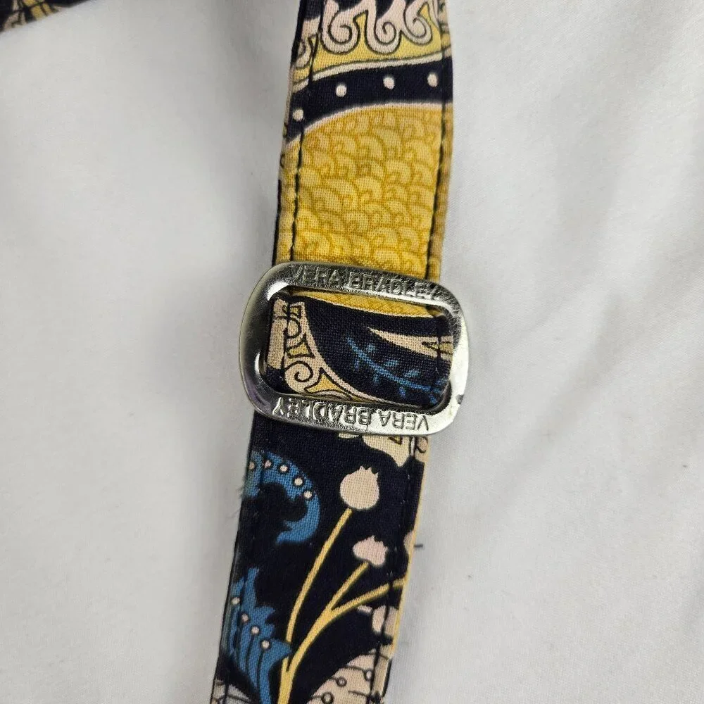 Vera Bradley Cotton Quilted Crossbody Shoulder Bag Floral Elephants Blue Yellow